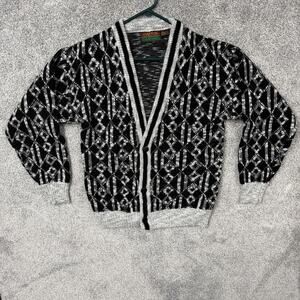 Vintage 80s 90s Oakton Cardigan Sweater L Tall Grandpa Biggie Hip Hop Streetwear